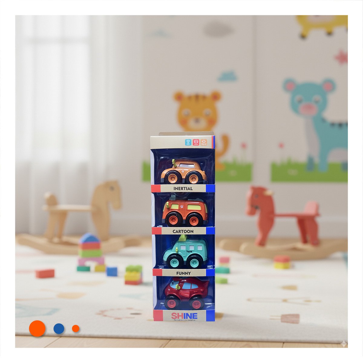 AUTOS INFANTILES DE FRICCION SET 4 PZ PARA JUEGOS DE CARRERA EN CASA Y+REGALO STICKER - 2