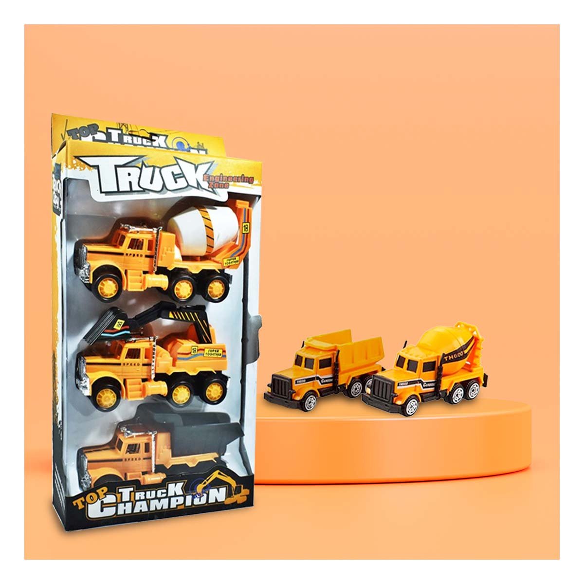 JUGUETE SET DE 3 CARROS DE CONSTRUCCION Y+REGALO STICKERS - 5