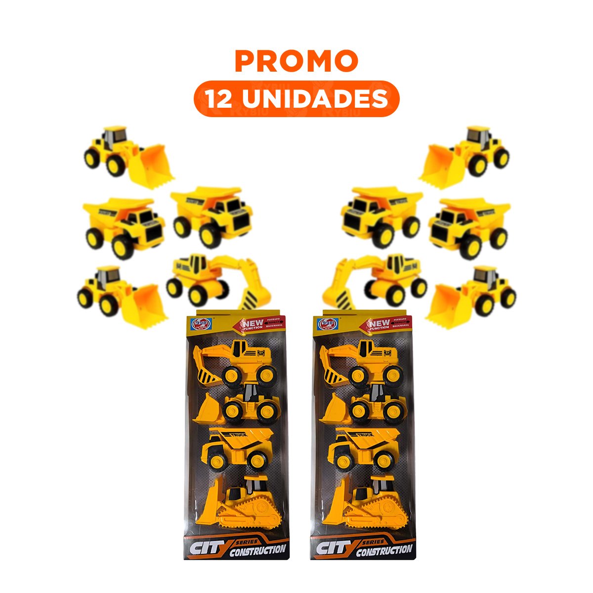 PACK12 KIT 4 COMPLETO DE CARRITOS PARA CONSTRUCCION - 1