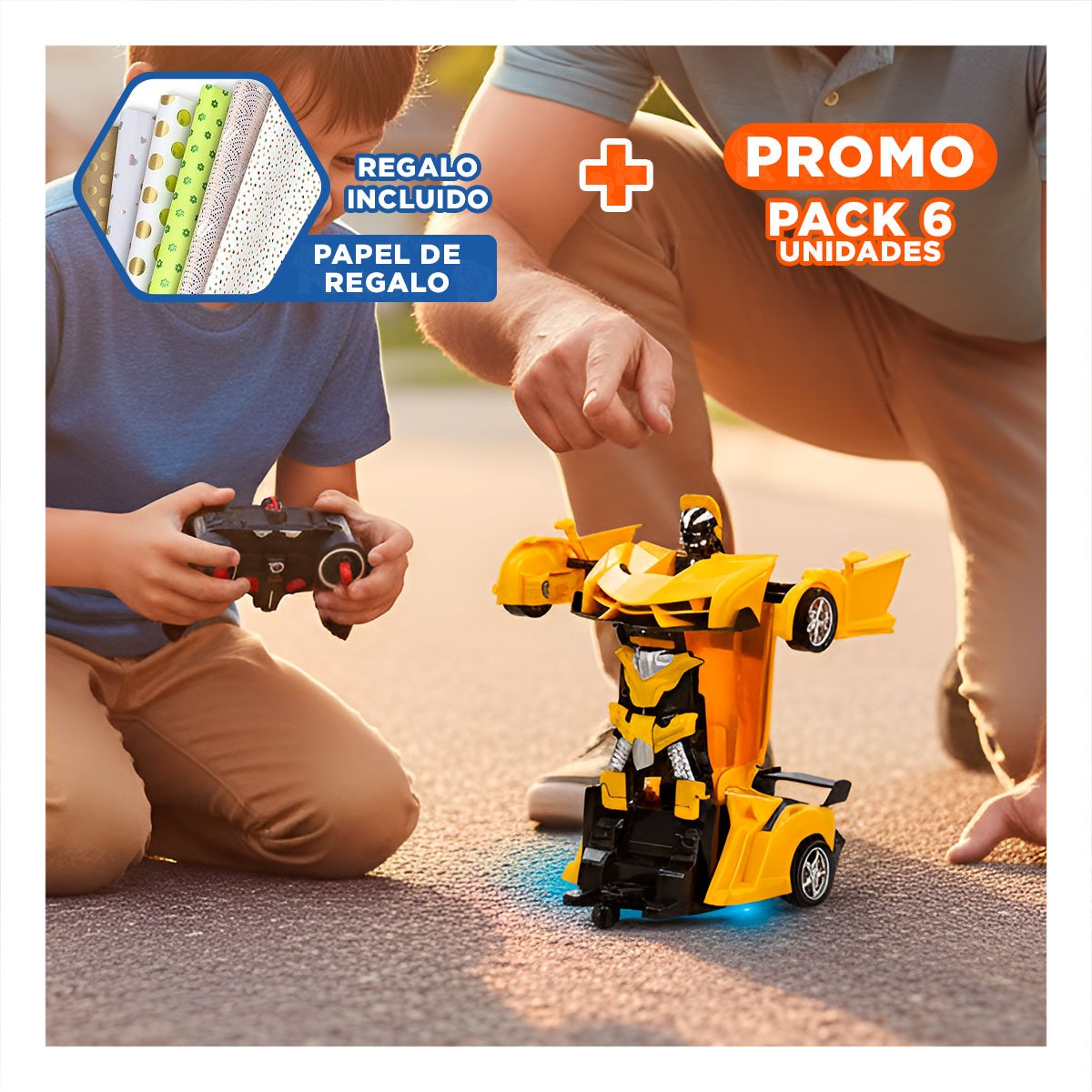 PACK6 SISTEMA MOVIL CON CONTROL ROBOT PARA ACCION Y+PAPEL REGALO - 1