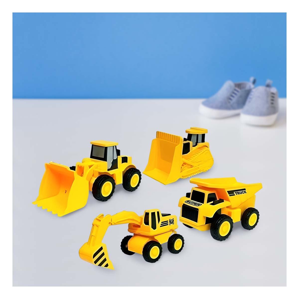 PACK2 SET DE 4 CARROS DE CONSTRUCCION Y+REGALO STICKERS - 5