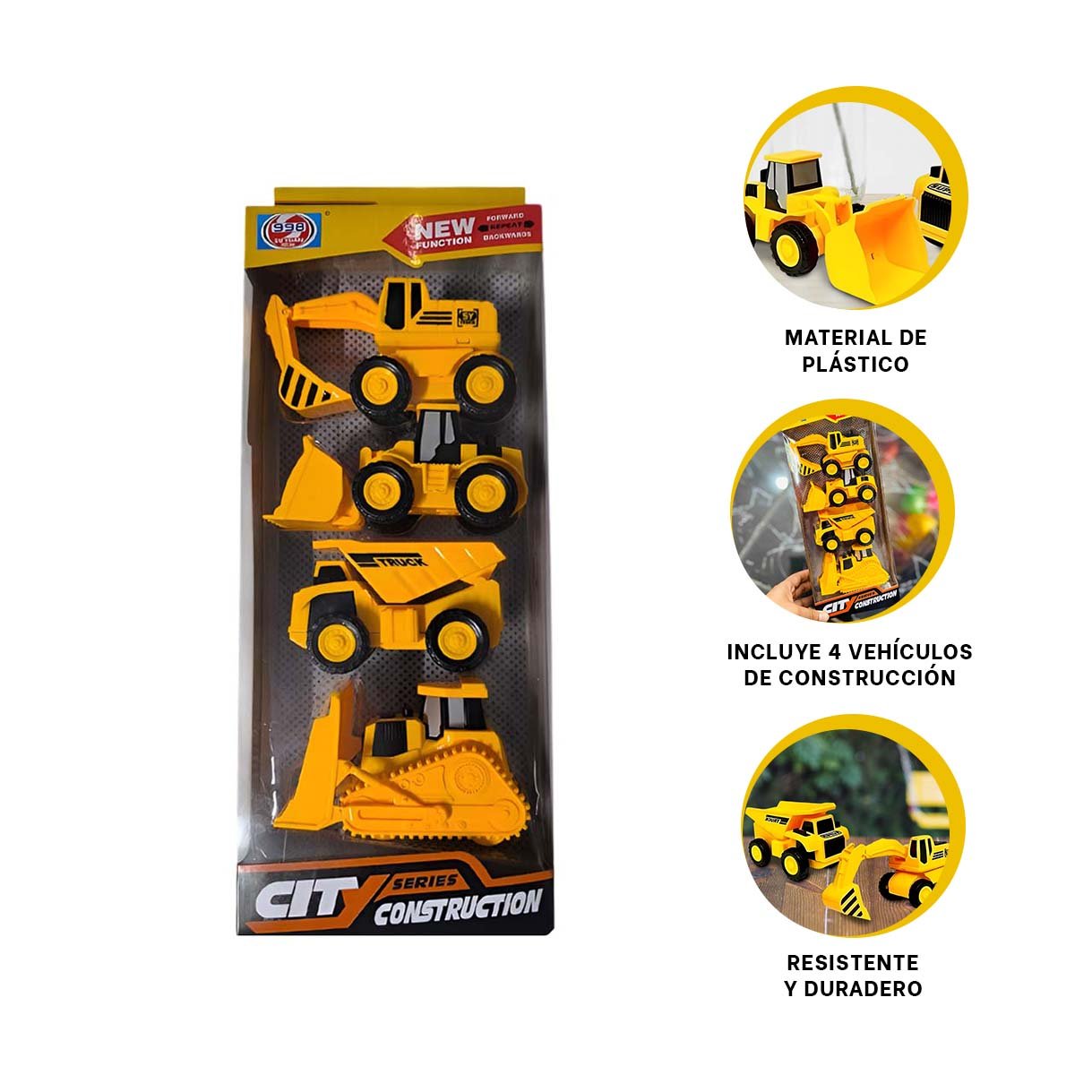PACK6 SET DE 4 CARRITOS ESCAVADORA MONTACARGA Y MAS - 2