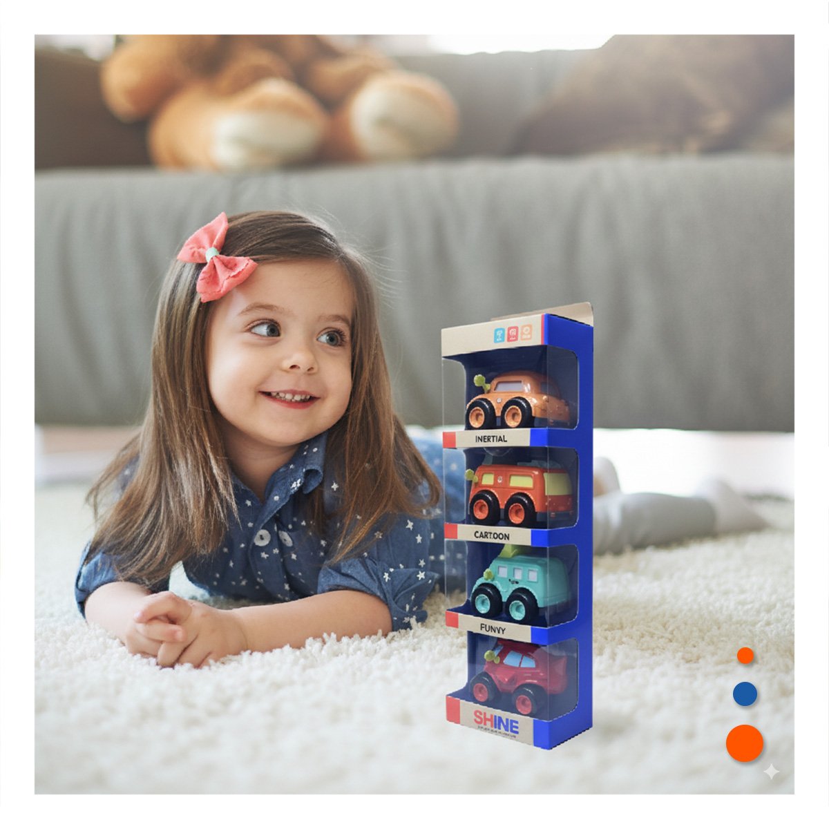 COCHES INFANTILES DE FRICCION SET 4 PZ PARA ENTRETENIMIENTO DINAMICO Y+LIGAS REGALO - 1