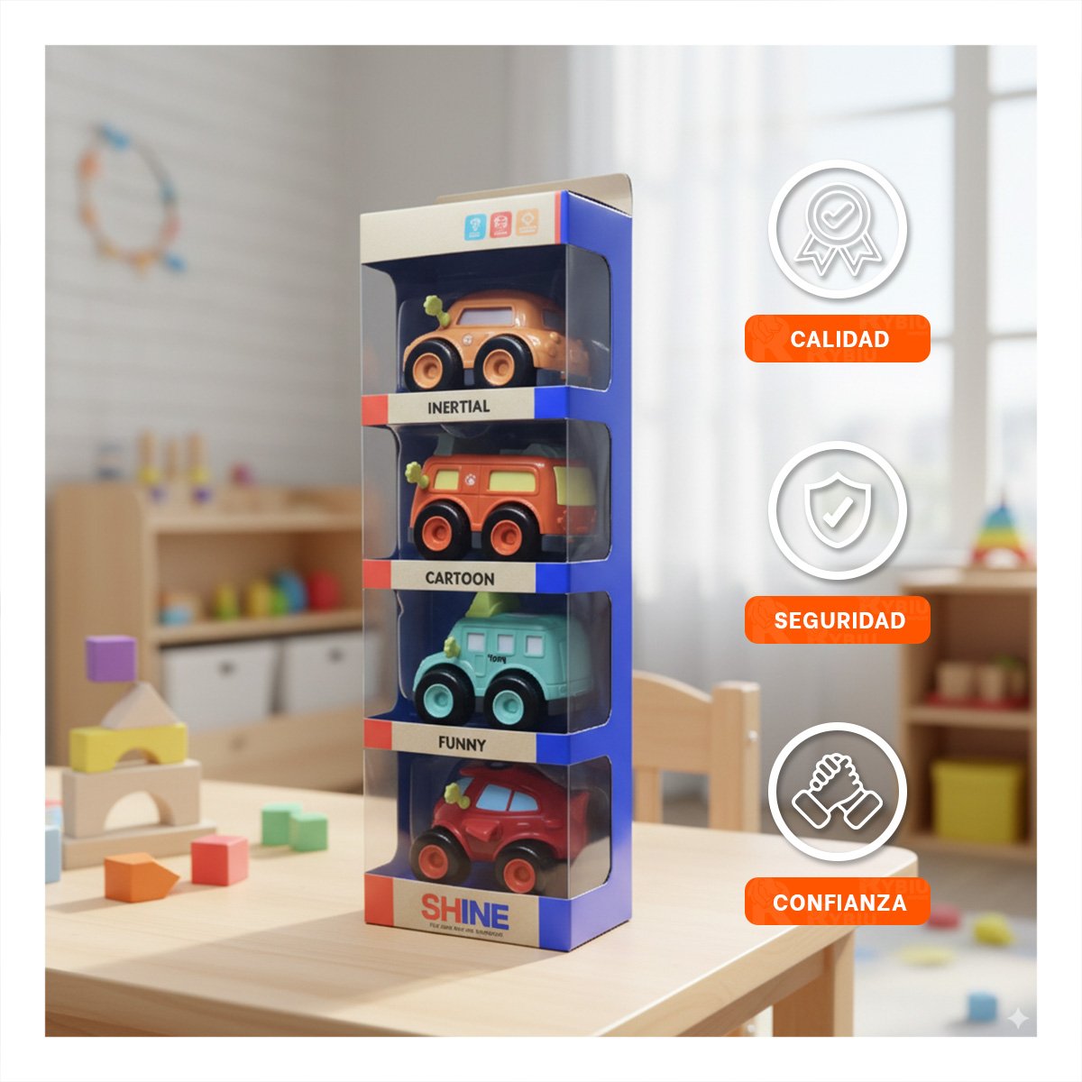 COCHES INFANTILES DE FRICCION SET 4 PZ PARA ENTRETENIMIENTO DINAMICO Y+LIGAS REGALO - 2
