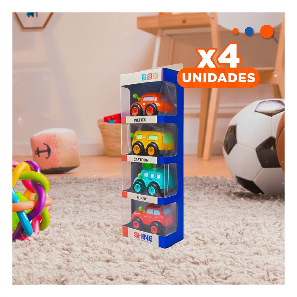 PACK4 VEHICULOS DE ACCION SET 4 PZ PARA ENTRETENIMIENTO EN CASA - 1