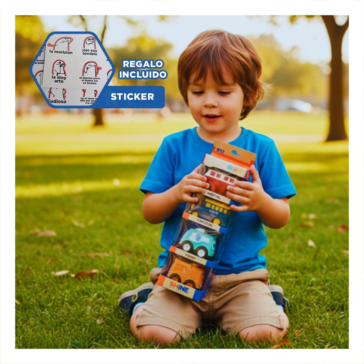COLECCION DE VEHICULOS A FRICCION PARA JUEGO INFANTIL Y+REGALO STICKER - 1