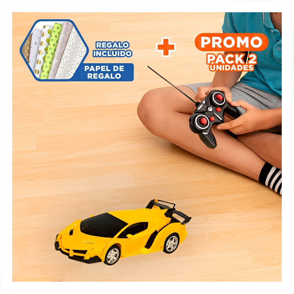 PACK2 VERSION MOVIL ROBOT CON CONTROL PARA USO RECREATIVO Y+PAPEL REGALO - 1