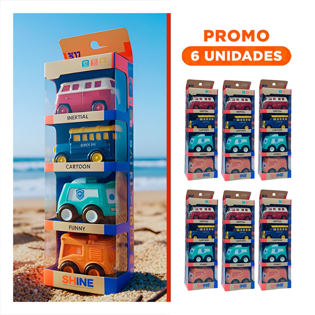 PACK6 COLECCION DE CARROS A FRICCION PARA DIVERSION - 1