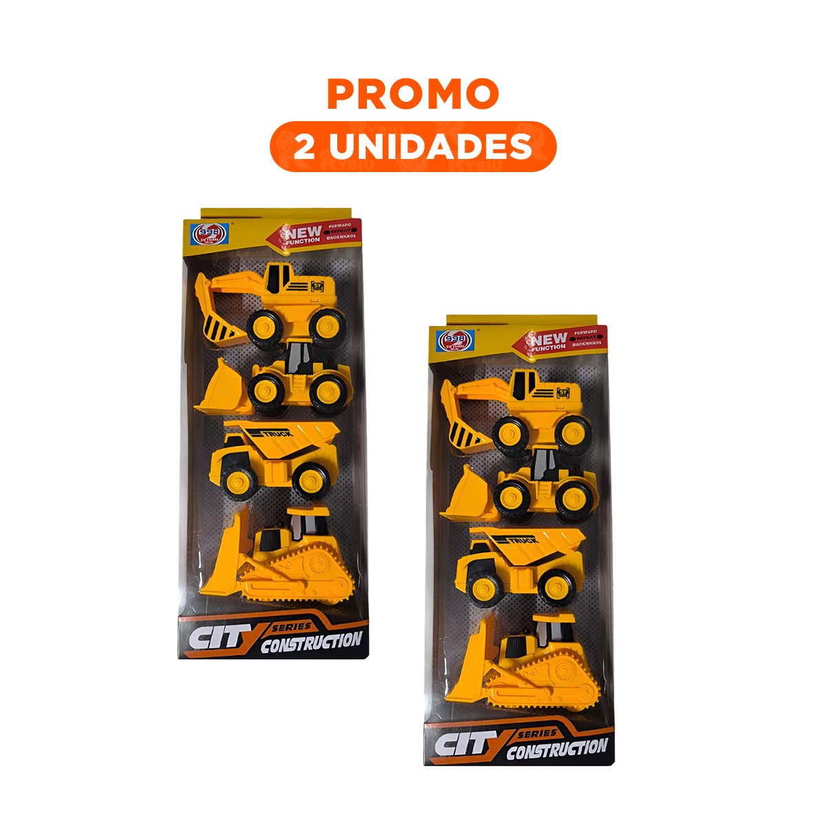 PACK2 JUGUETE DE 4 CARRITOS PARA MINI CONSTRUCTORES AMARILLO - 1