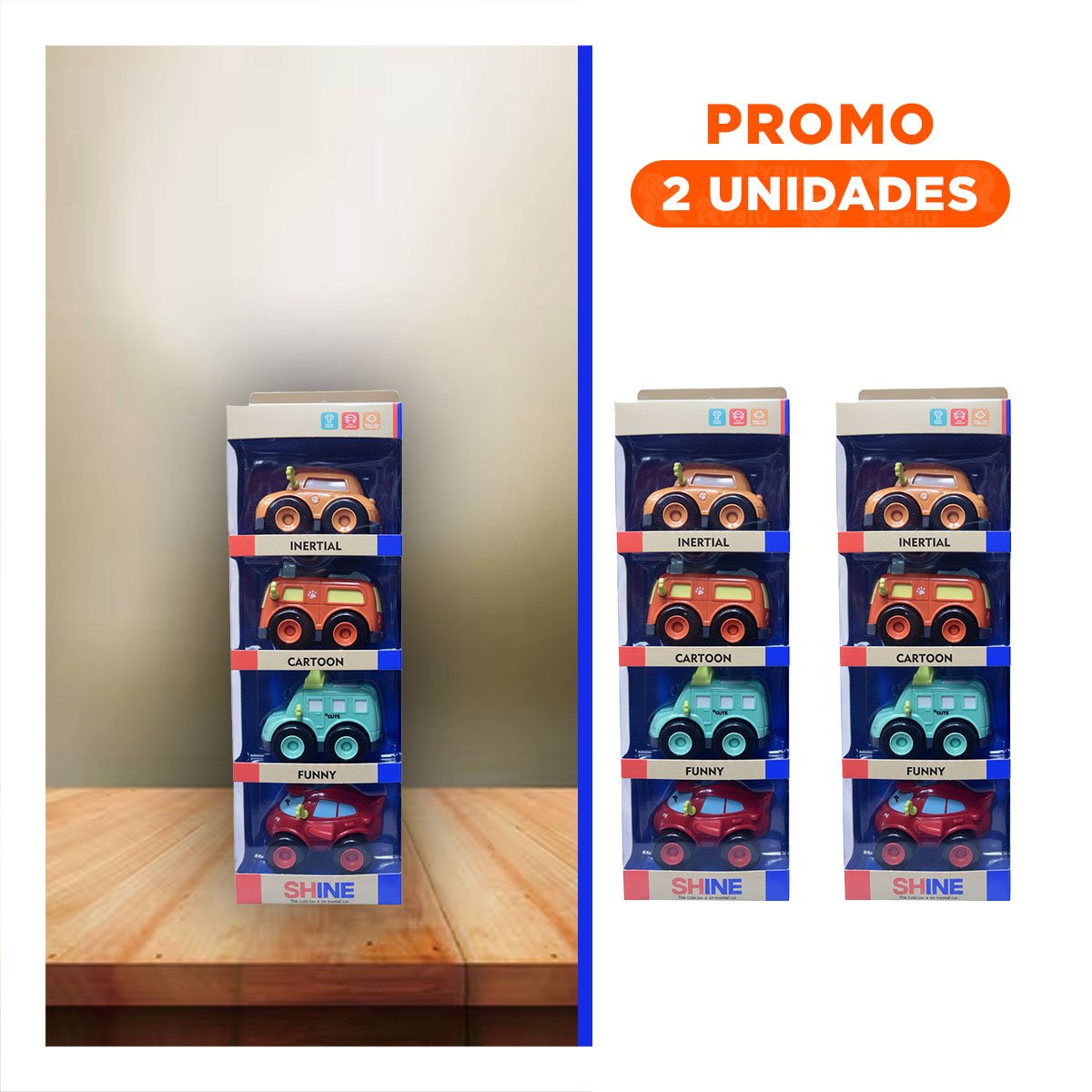 PACK2 CARROS RODANTES SET 4 PZ PARA RECREACION INFANTIL - 1