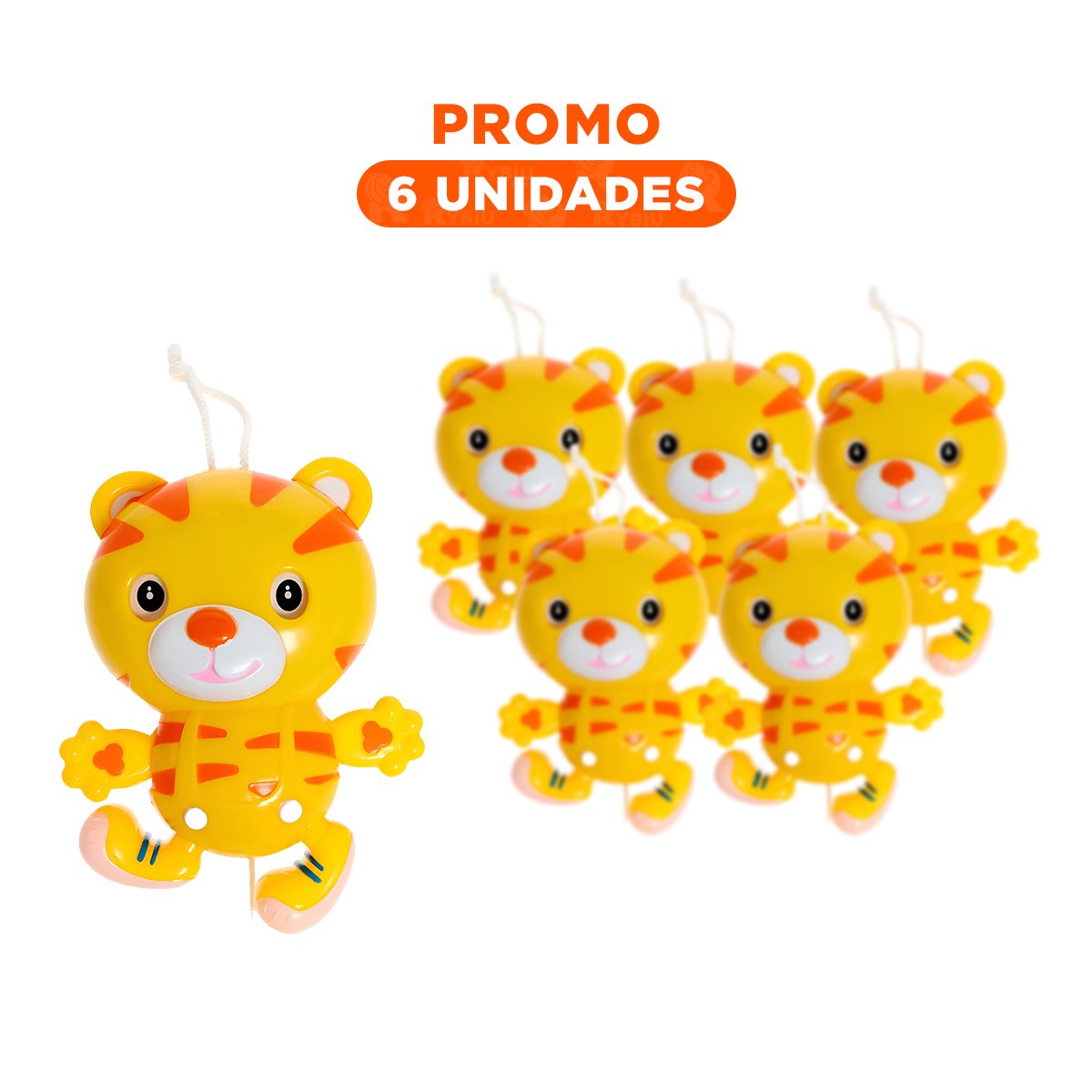 PACK6 ACCESORIO MUSICAL AMARILLO CON TIGRE PARA ACOMPANHAR RUTINAS - 1