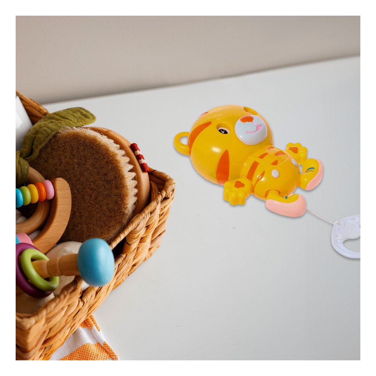PACK6 ACCESORIO TIGRE A CUERDA AMARILLO CON SONIDO MUSICAL SUAVE Y+PAPEL REGALO - 2