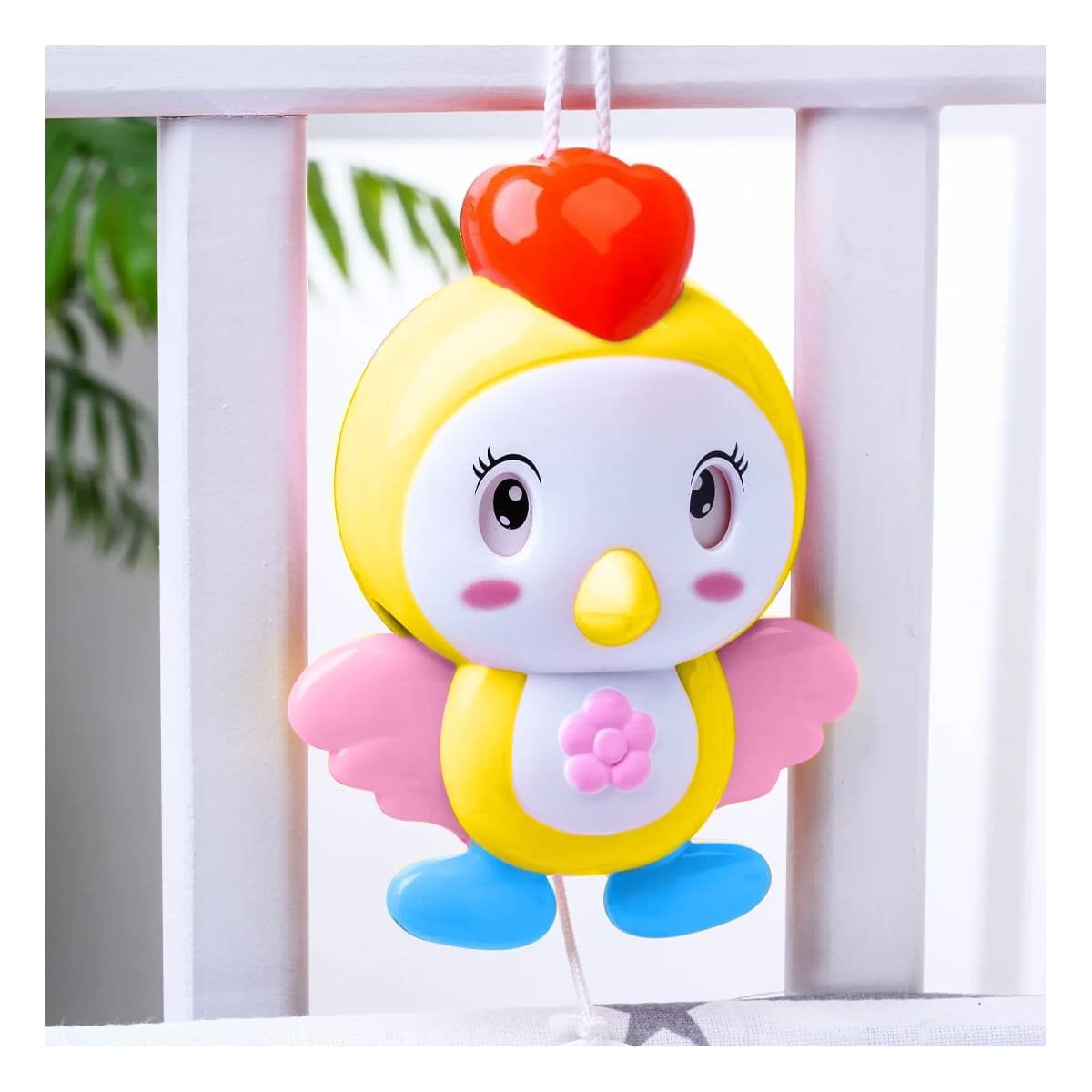 PACK4 ELEMENTO DECORATIVO MUSICAL AMARILLO PARA CUNA CON FIGURA DE PAJARO Y+PAPEL REGALO - 5