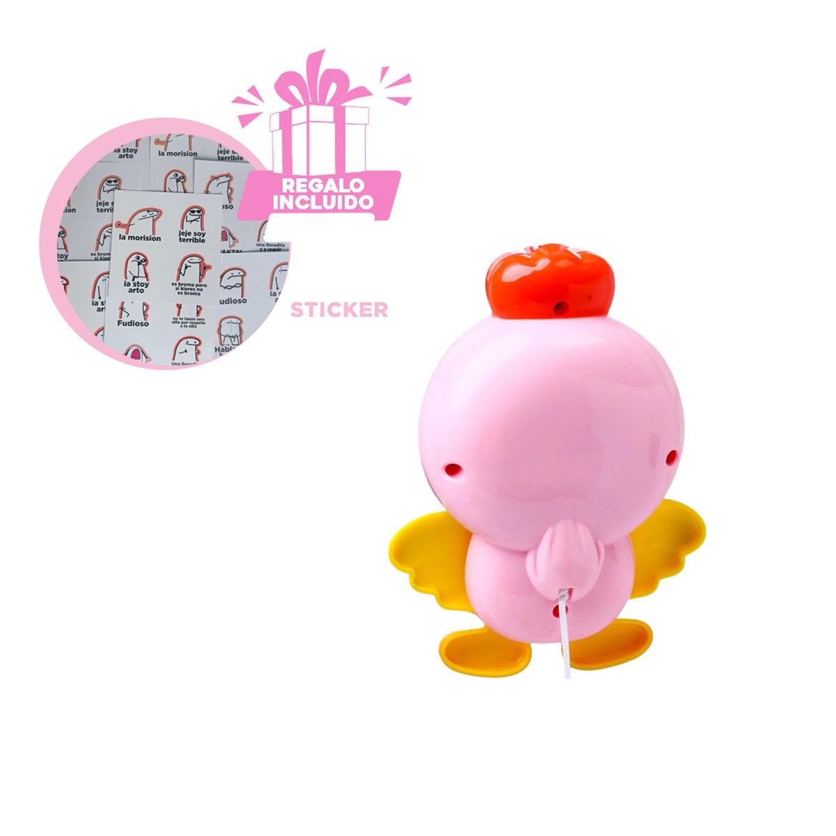 MOVIL DECORATIVO ROSADO CON PAJARO MUSICAL PARA USO EN CUNA Y+REGALO STICKER - 1