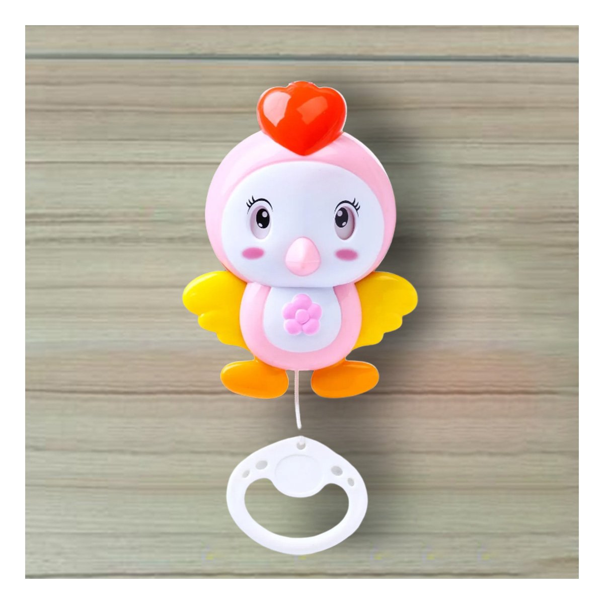 PACK4 FIGURA MUSICAL ROSADA CON FORMA DE PAJARO Y SONIDO SUAVE Y+PAPEL REGALO - 5