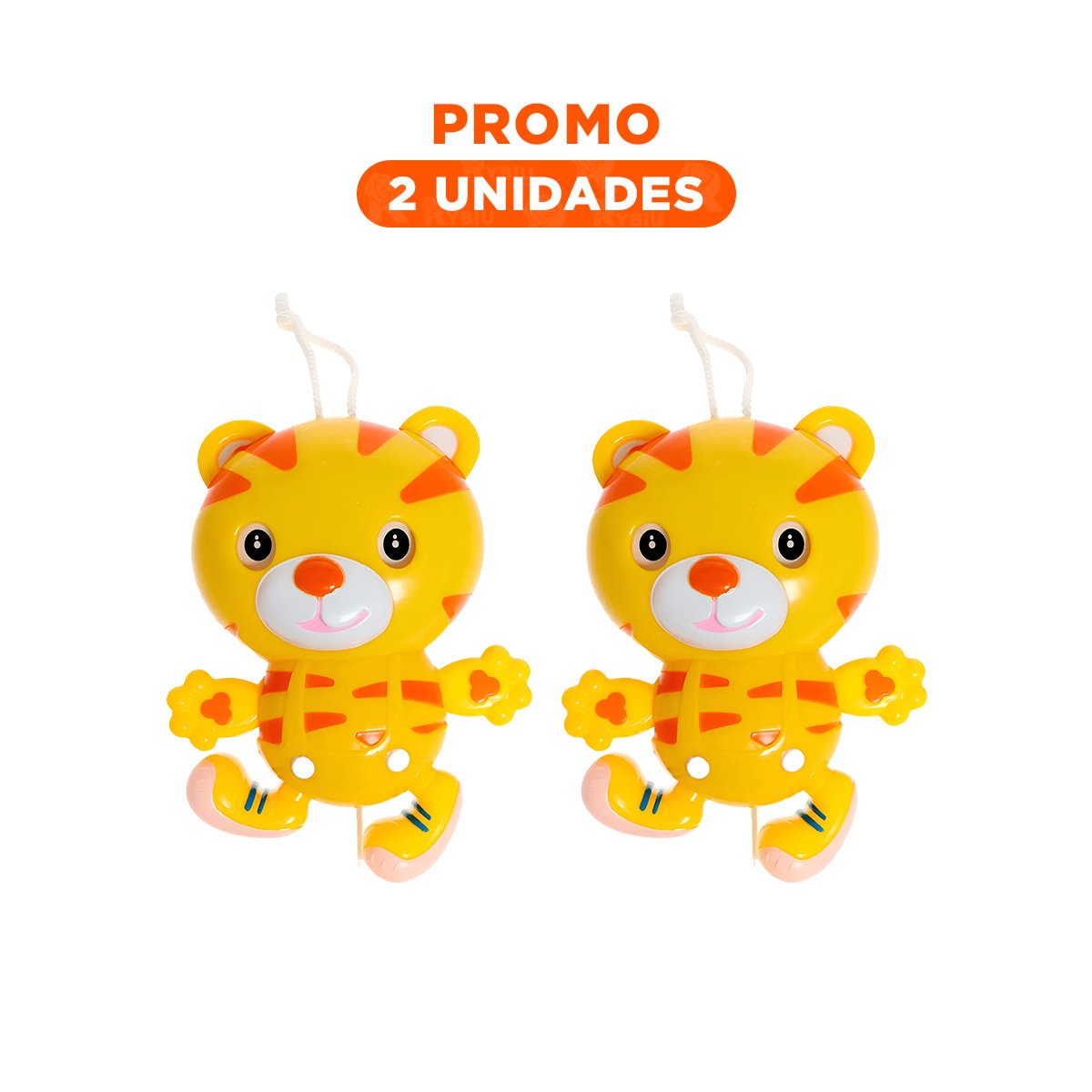 PACK2 ADORNO DECORATIVO MUSICAL TIGRE AMARILLO A CUERDA PARA LA CUNA - 1
