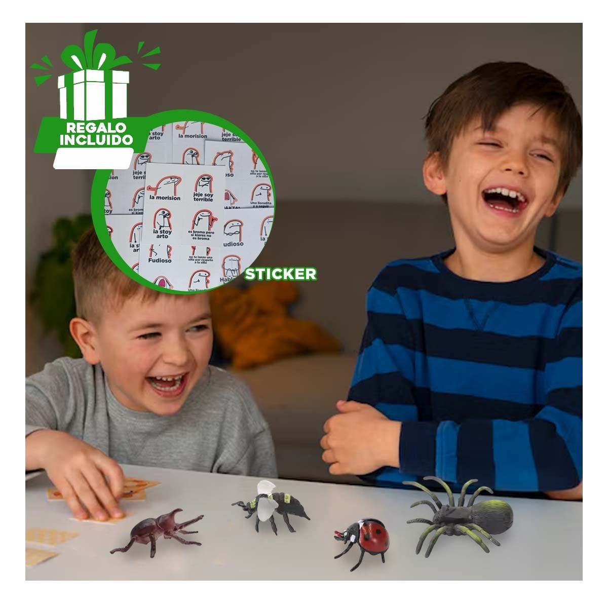 PACK6 JUGUETE COLECCION DE INSECTOS Y+REGALO STICKERS - 2
