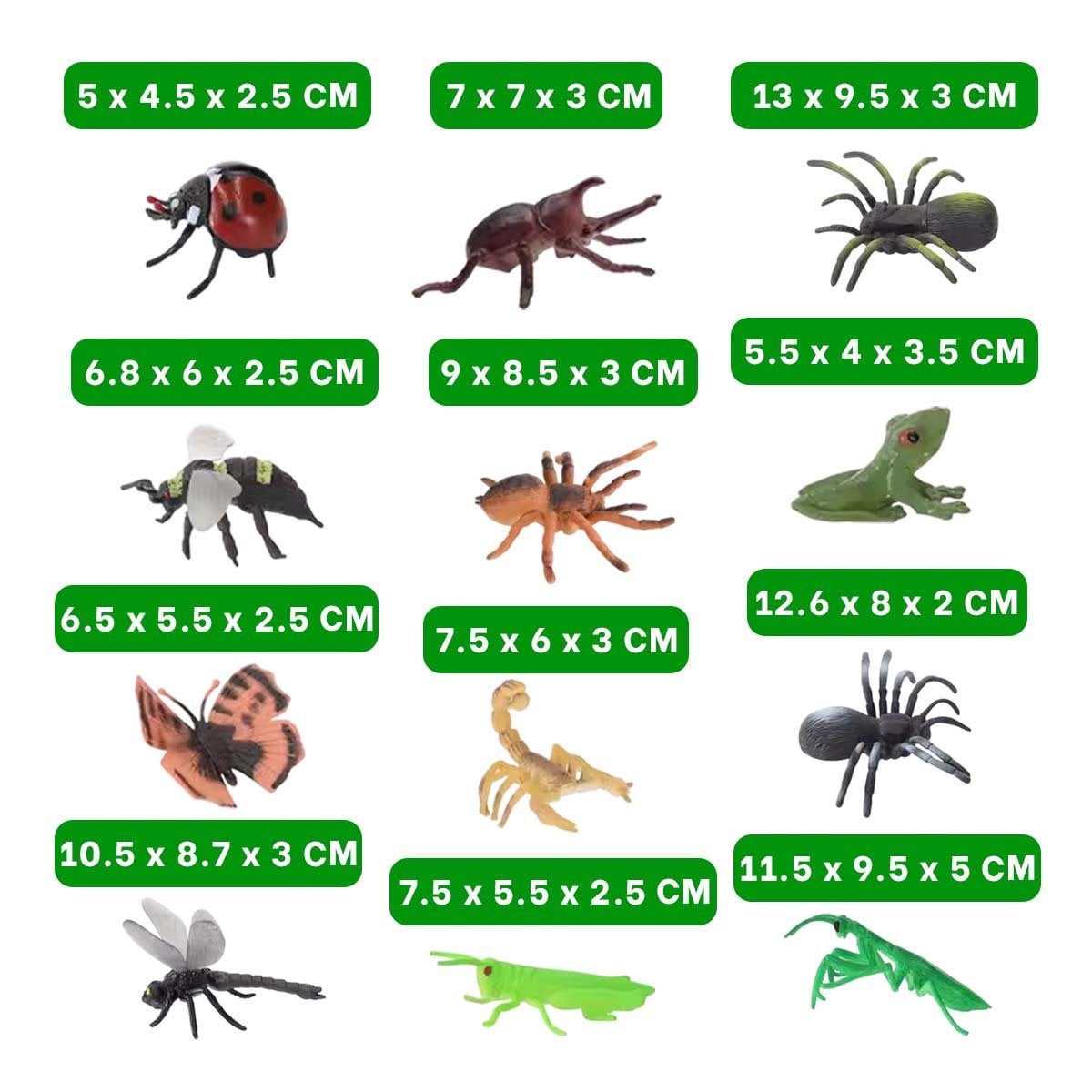 PACK4 FIGURAS INFANTILES DE INSECTOS MULTICOLOR PARA EXPLORACION CREATIVA YREGALO STICKER - 4