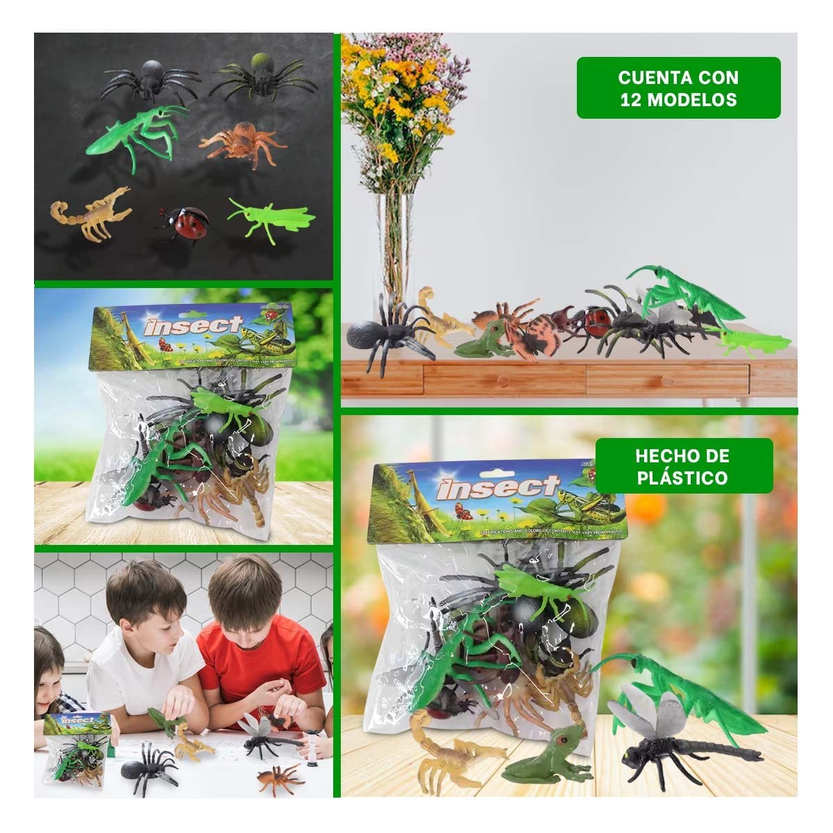 SET DE BICHITOS REALISTA PARA JUGAR Y+PAPEL DE REGALO - 2
