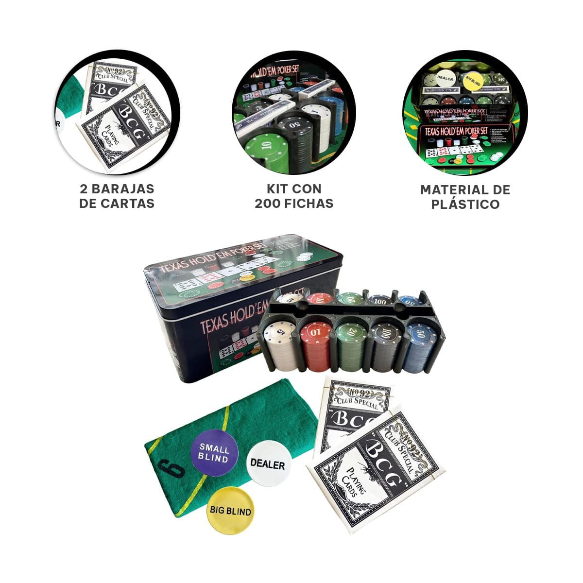 PACK2 JUEGO COMPLETO DE POKER TEXAS CON ACCESORIOS - 2