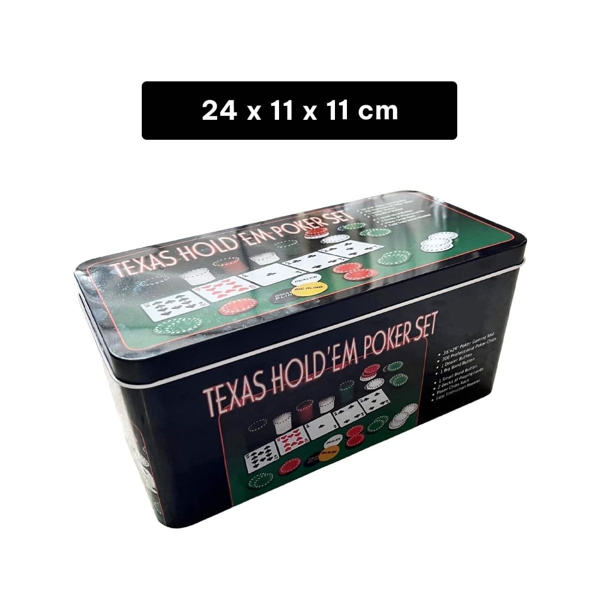 JUEGO PORTATIL DE POKER TEXAS MULTICOLOR Y+LIGAS DE REGALO - 4
