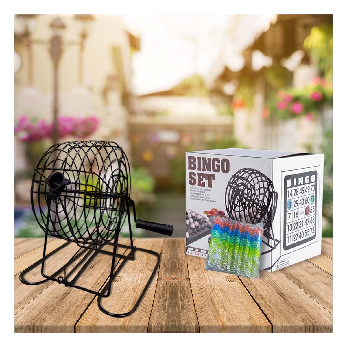 PACK4 KIT TRADICIONAL DE BINGO DE METAL CON 18 CARTILLAS Y 75 NUMEROS INCLUIDOS - 5