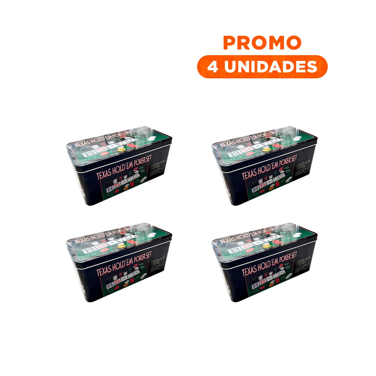 PACK4 SET DE JUEGO POKER TEXAS PARA CASA DE MULTICOLOR - 1
