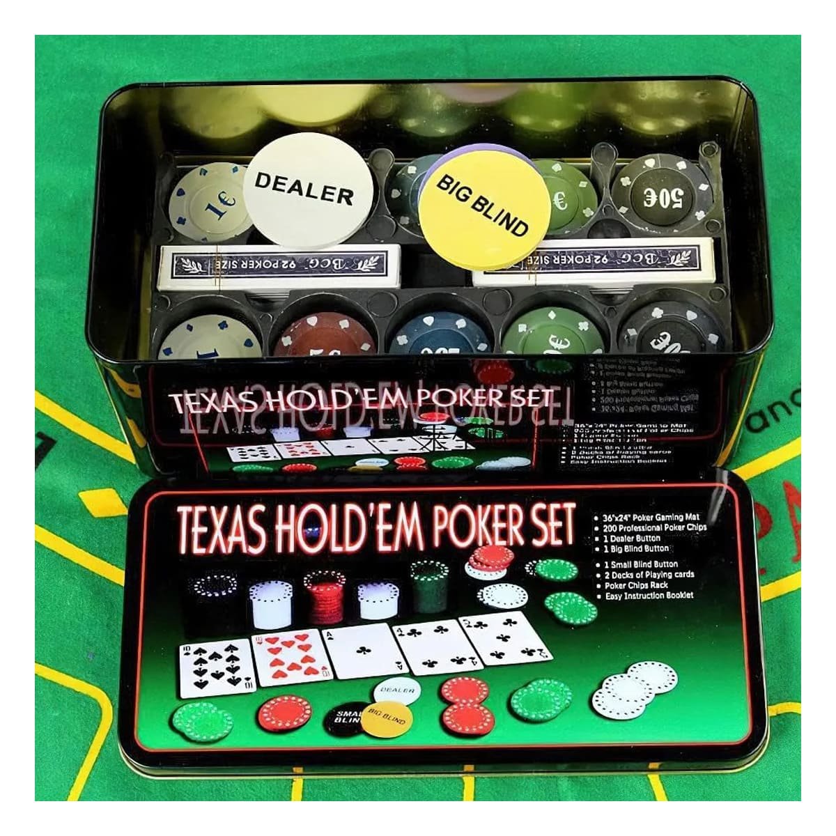 PACK2 SET DE NAIPES CON KIT DE 200 FICHAS Y+REGALO STICKERS - 5
