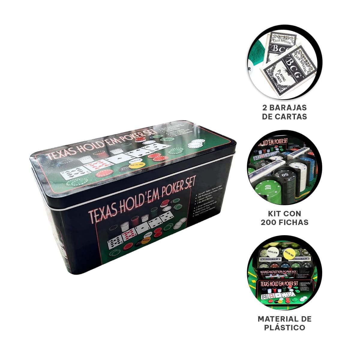 JUEGO DE POKER PARA MULTIJUGADORES CON 200 FICHAS - 2