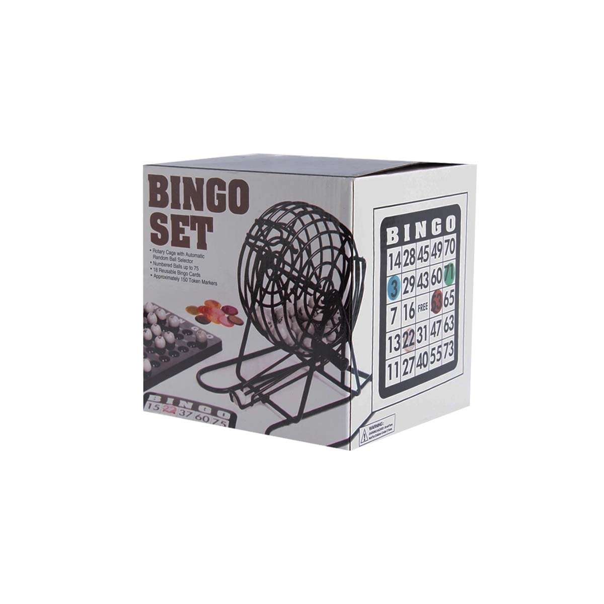 TABLERO BINGO DE METAL CON 18 CARTILLAS Y 75 NUMEROS PARA REUNIONES SOCIALES Y+PAPEL REGALO - 1