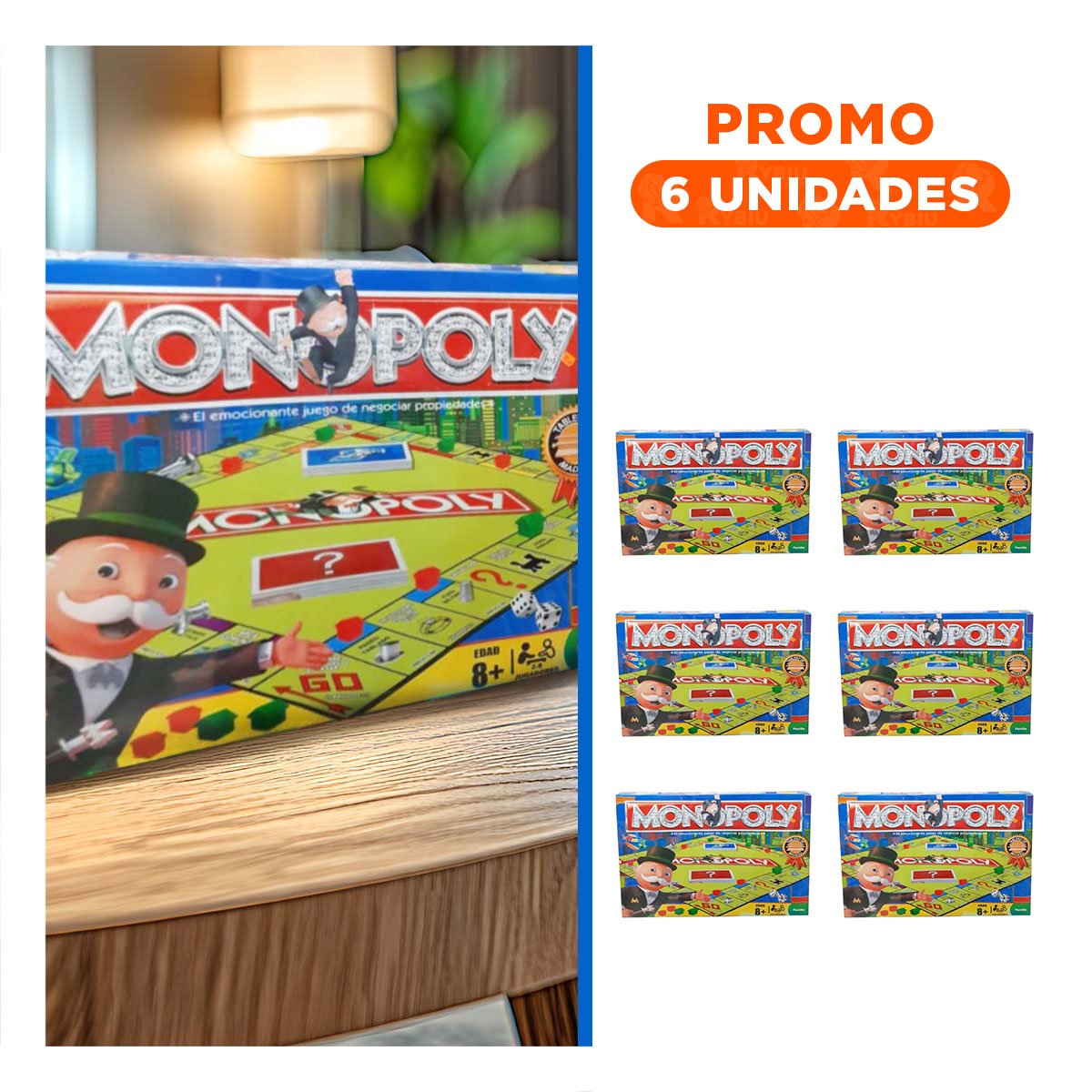 PACK6 ESTRATEGIA MONOPOLIO CLASICA PARA JUEGO SOCIAL EN REUNIONES - 1