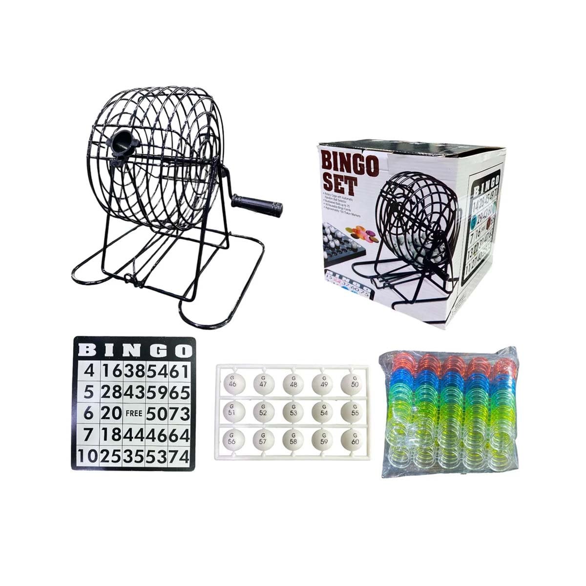 TABLERO TRADICIONAL DE BINGO DE METAL CON 18 CARTILLAS Y 75 NUMEROS COMPLETOS Y+REGALO STICKER - 3