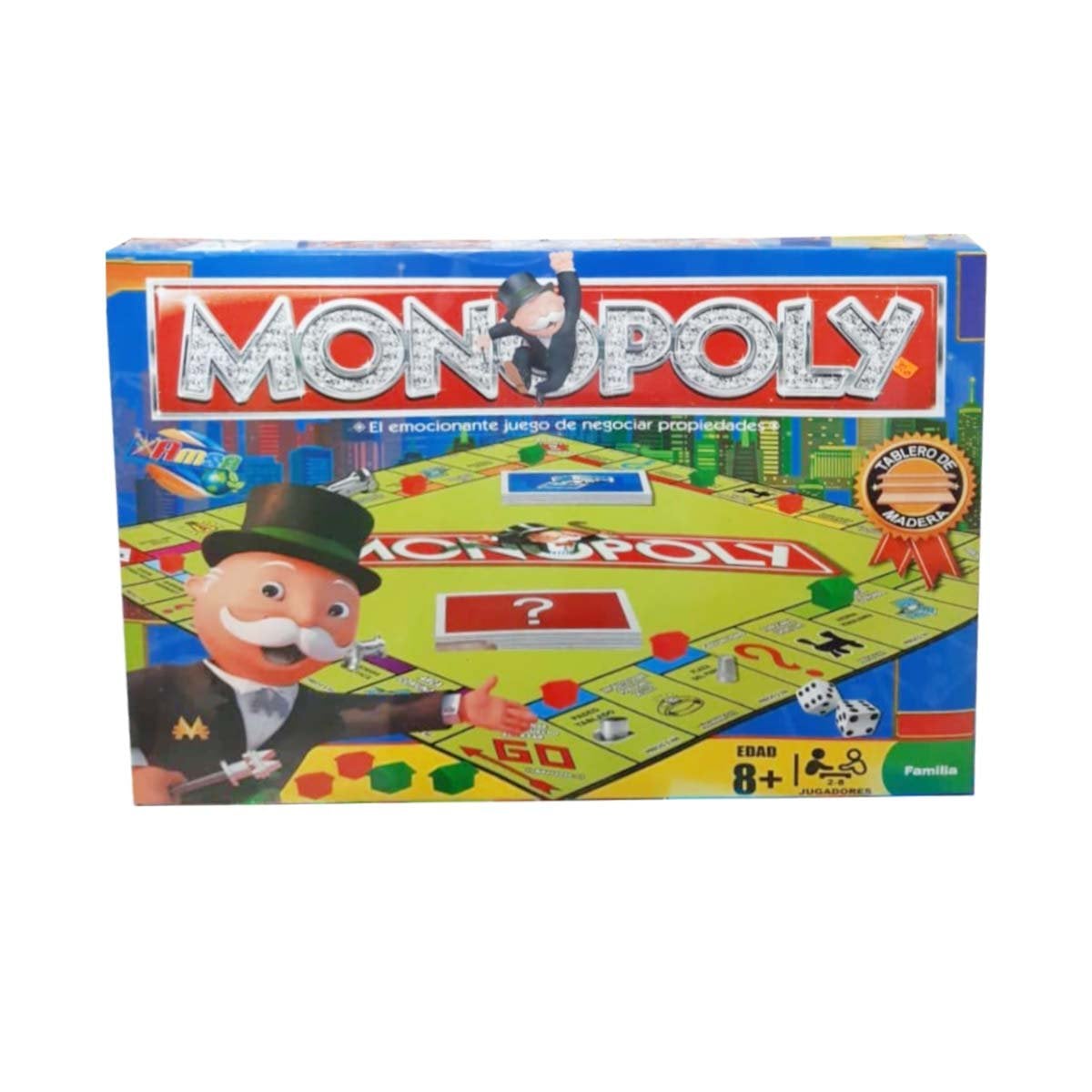 PACK2 CLASICO MONOPOLIO DE ESTRATEGIA CON TABLERO DE MADERA MULTICOLOR Y+REGALO STICKER - 2