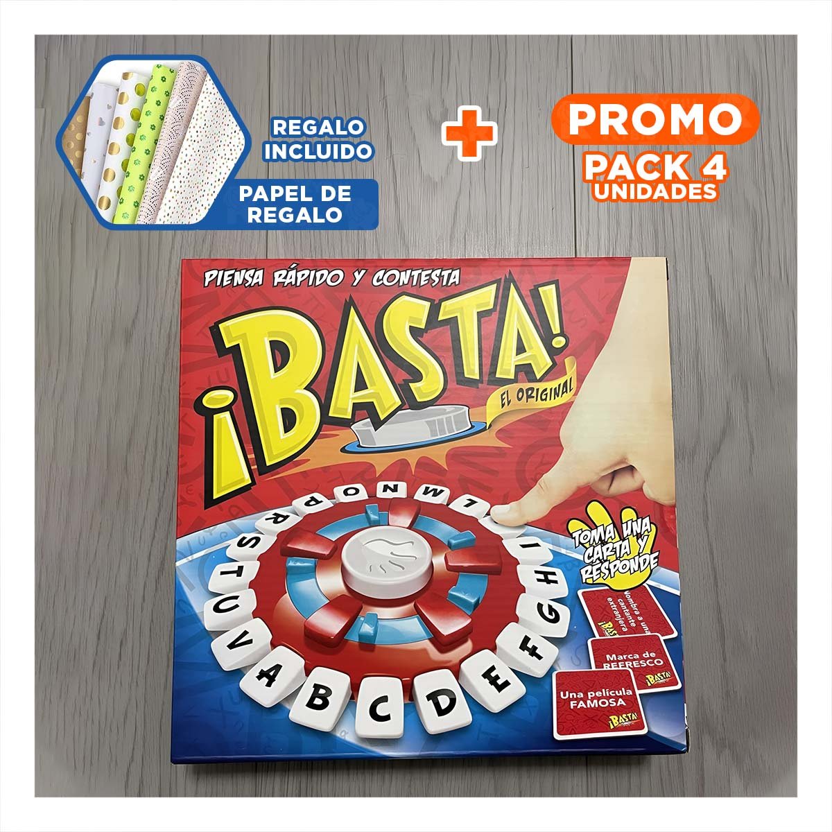 PACK4 DESAFIO BASTA CON TEMAS DIVERSOS Y RESPUESTAS CREATIVA Y+PAPEL REGALO - 1