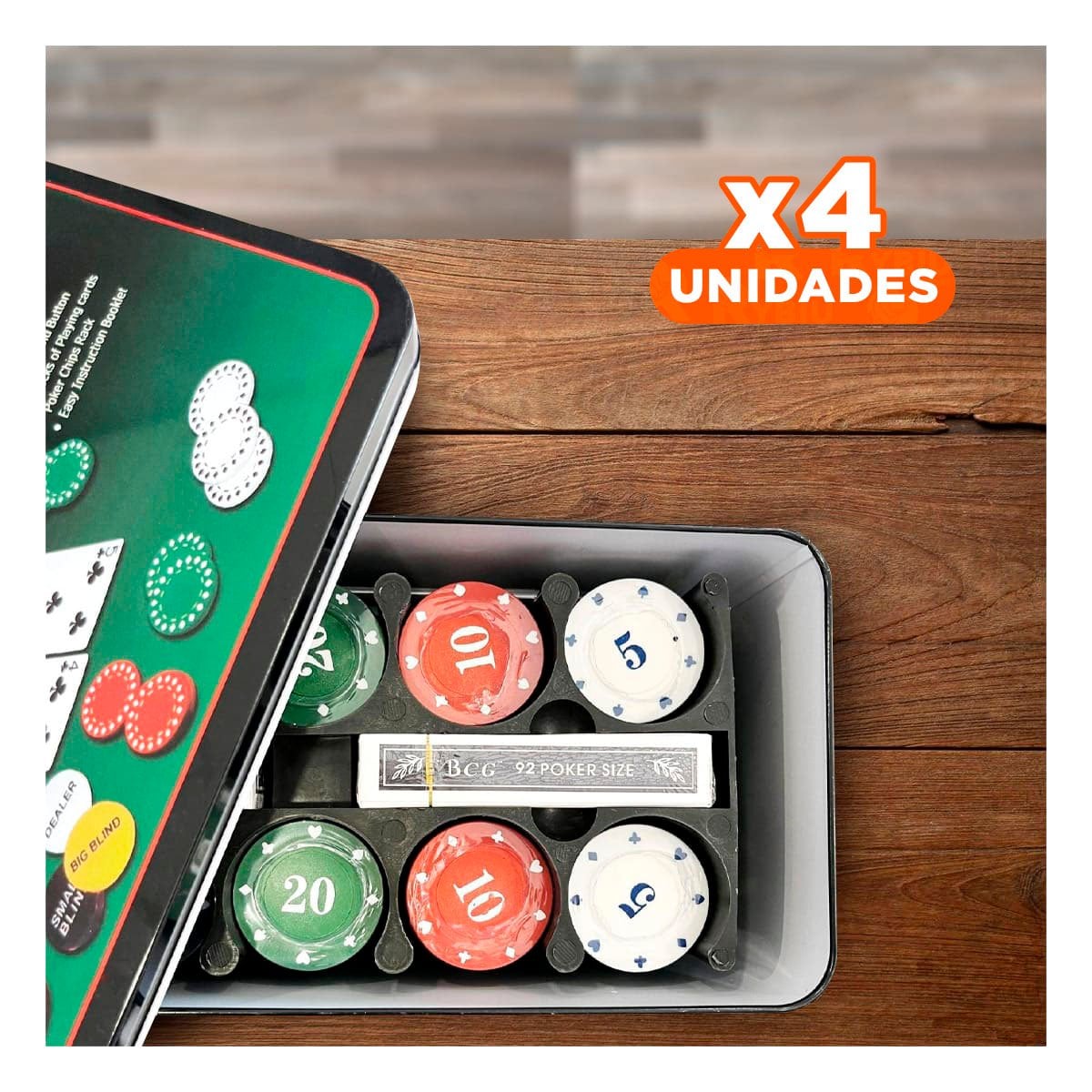 PACK4 SET CARTA DE MESA Y FICHA MULTICOLOR Y+REGALO STICKERS - 1