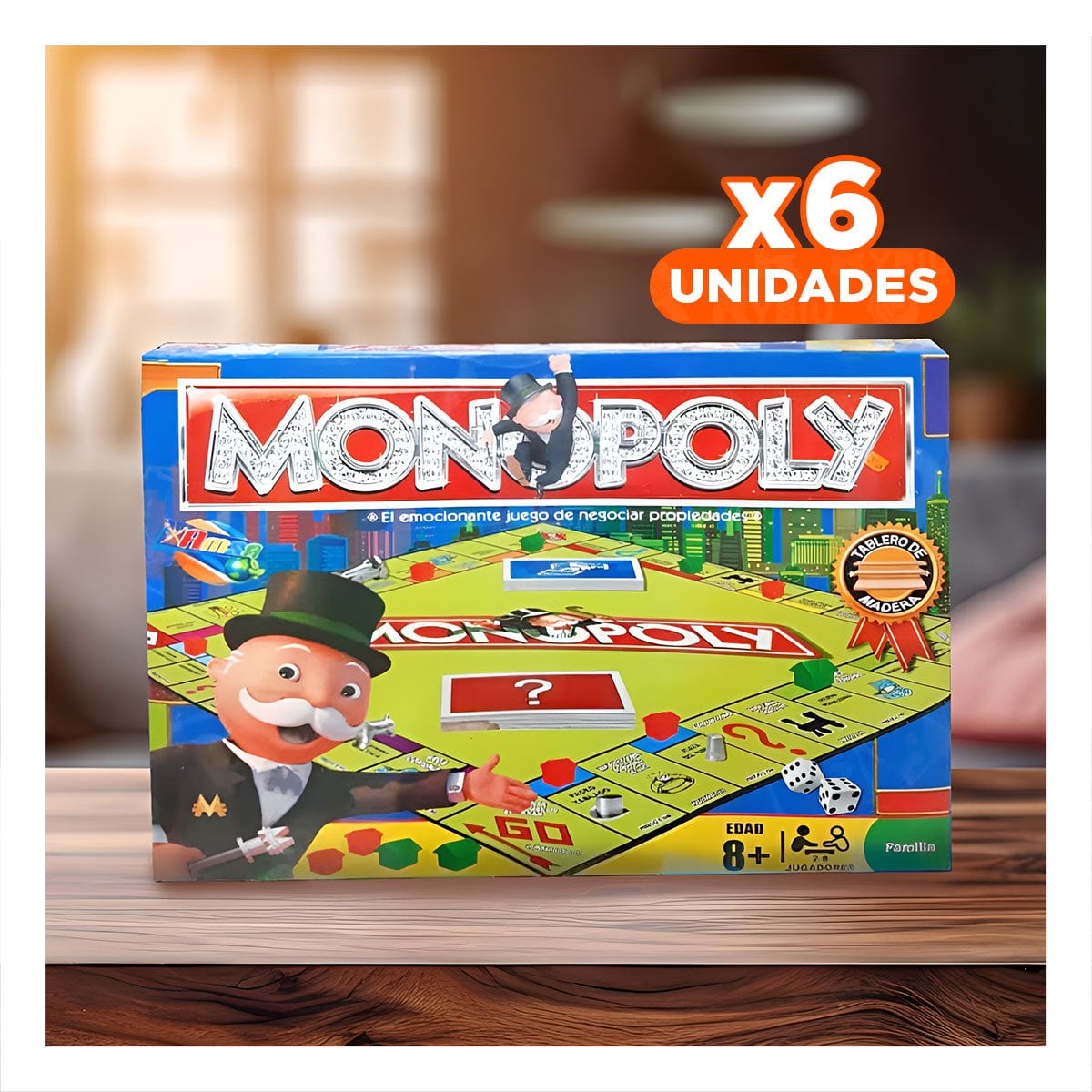 PACK6 ESTRATEGIA MONOPOLIO DE NEGOCIOS EN JUEGO DE MESA Y+REGALO STICKER - 1