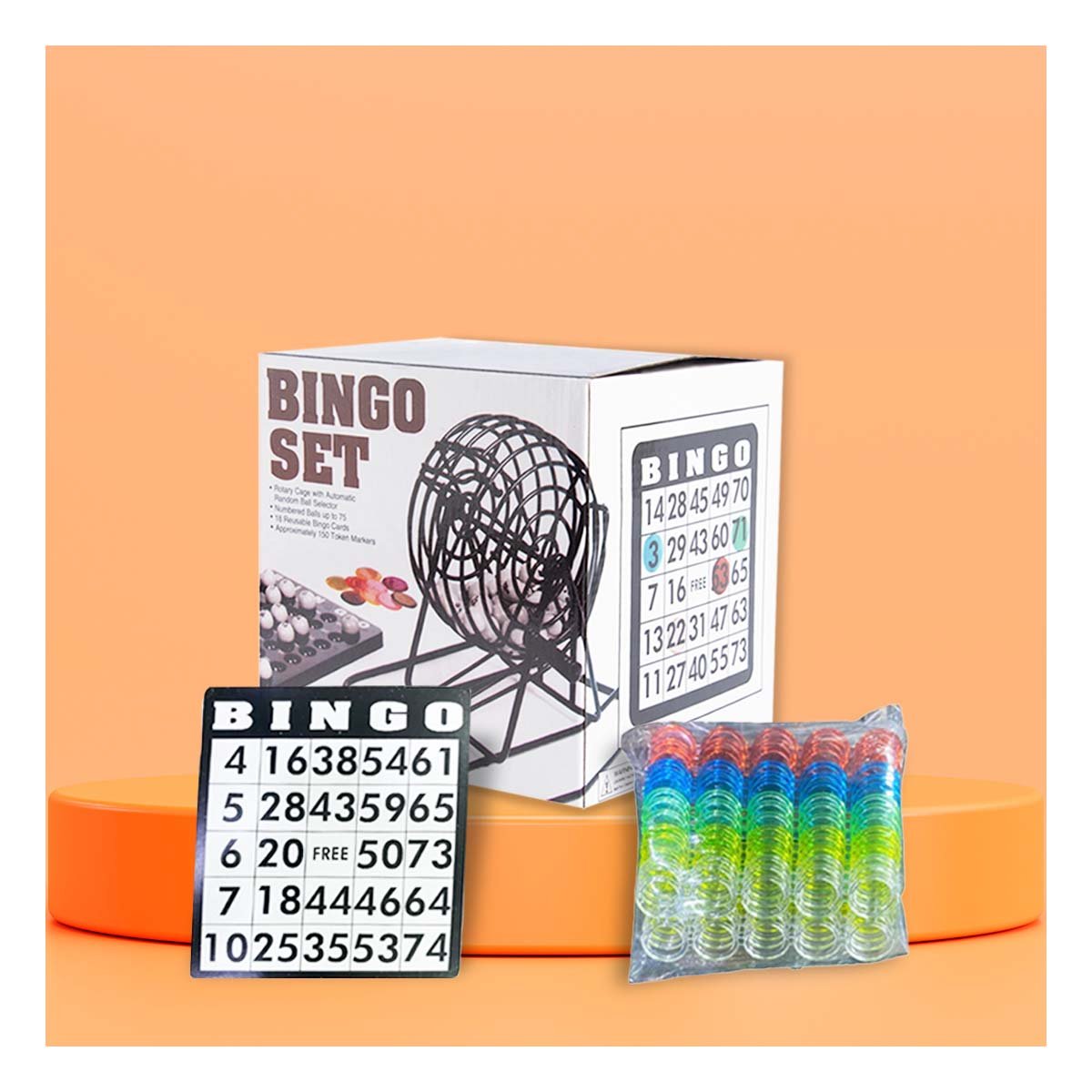 PACK4 FAMILIAR BINGO DE METAL CON 18 CARTILLAS Y 75 NUMEROS PARA REUNIONES Y+REGALO STICKER - 3