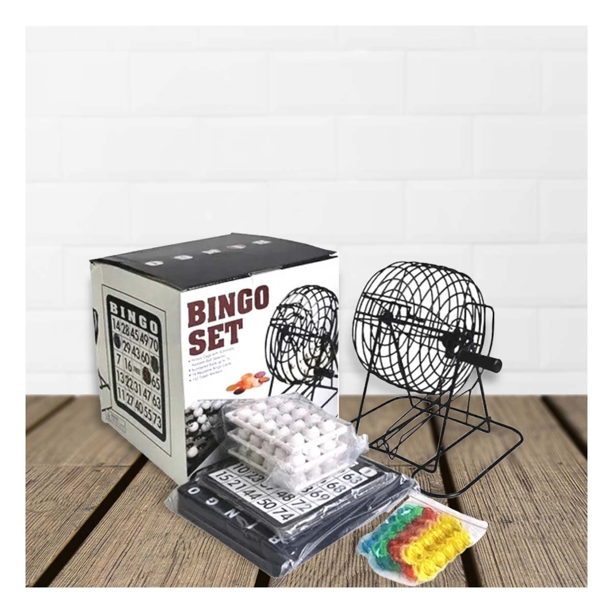 PACK2 KIT DE BINGO DE METAL CON 18 CARTILLAS Y 75 NUMEROS PARA JUEGO RECREATIVO - 2