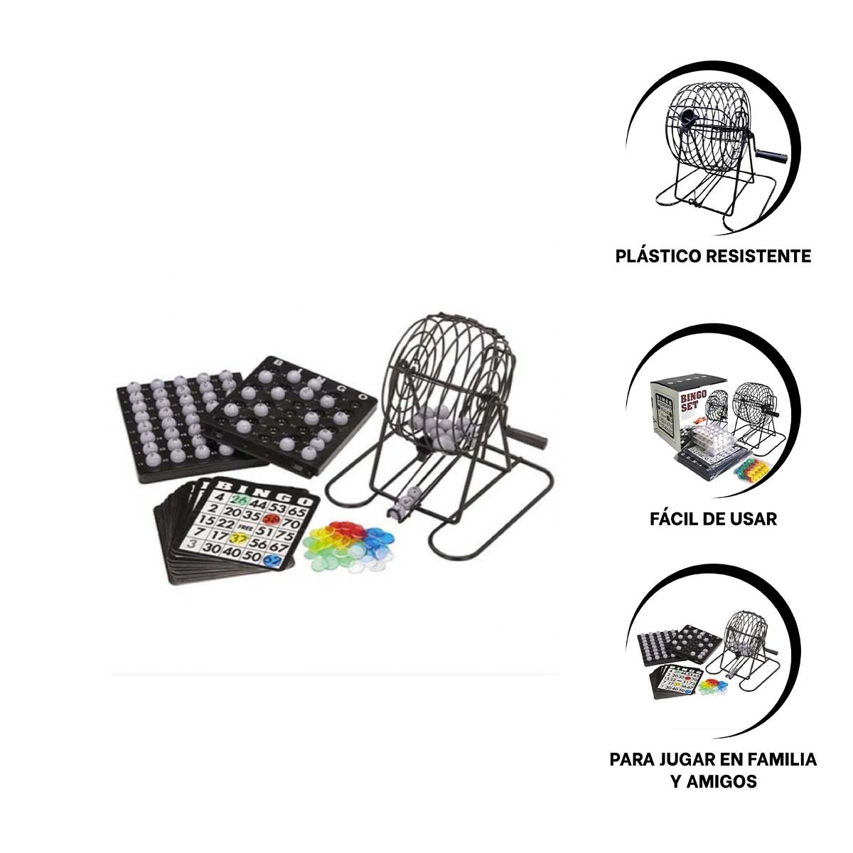 TABLERO DE BINGO DE METAL CON 18 CARTILLAS Y 75 NUMEROS PARA JUEGO CLASICO - 3