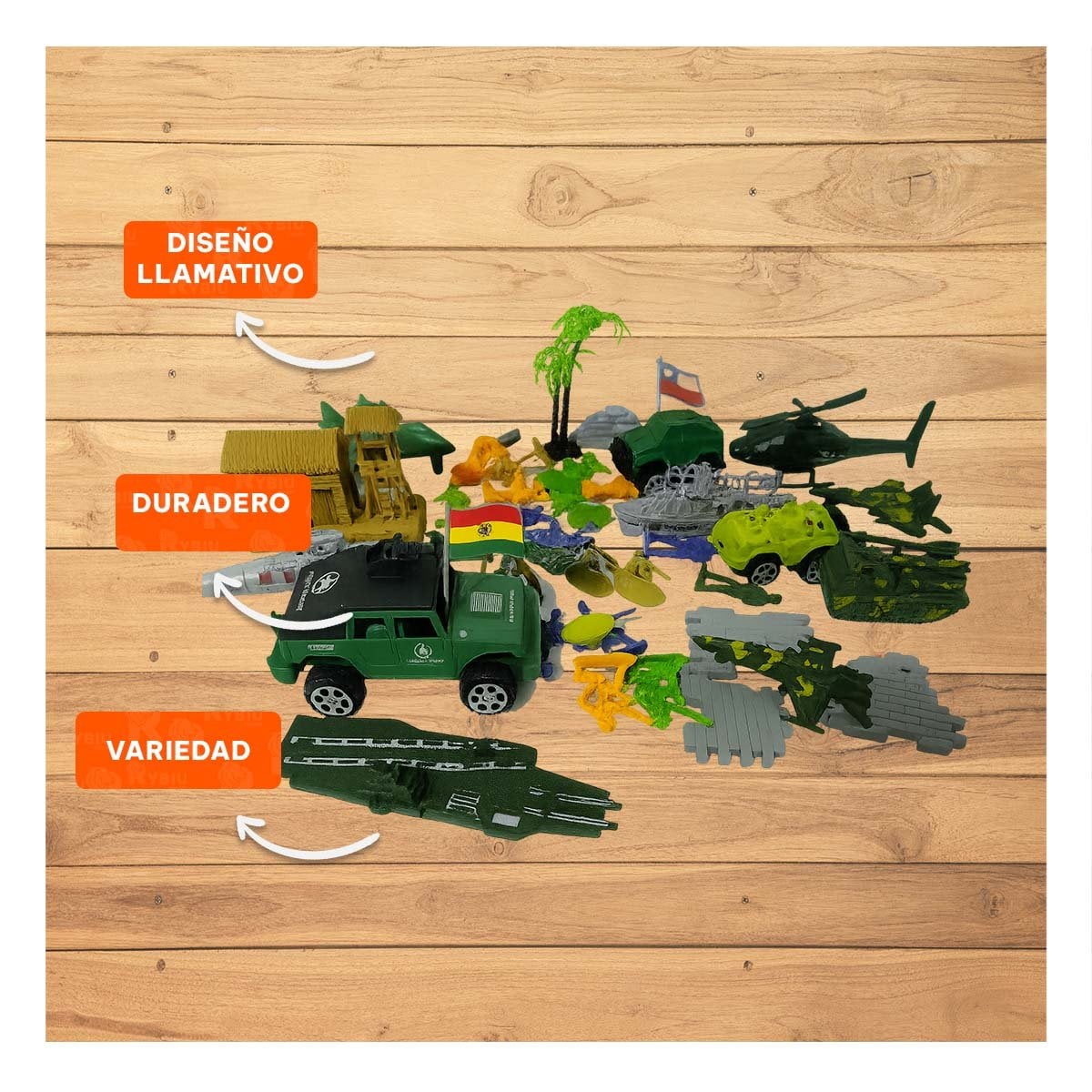 PACK4 EQUIPADO JUGUETE MOCHILA DE SOLDADOS Y+REGALO STICKERS - 2