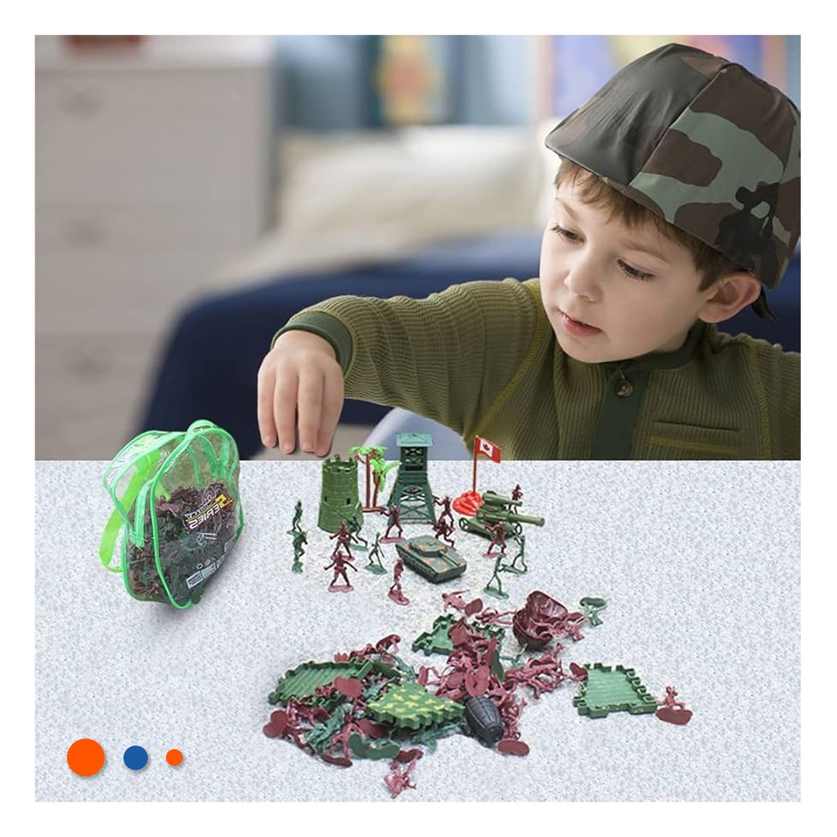 PACK12 JUGUETE SOLDADITOS CON ACCESORIO Y+PAPEL DE REGALO - 3