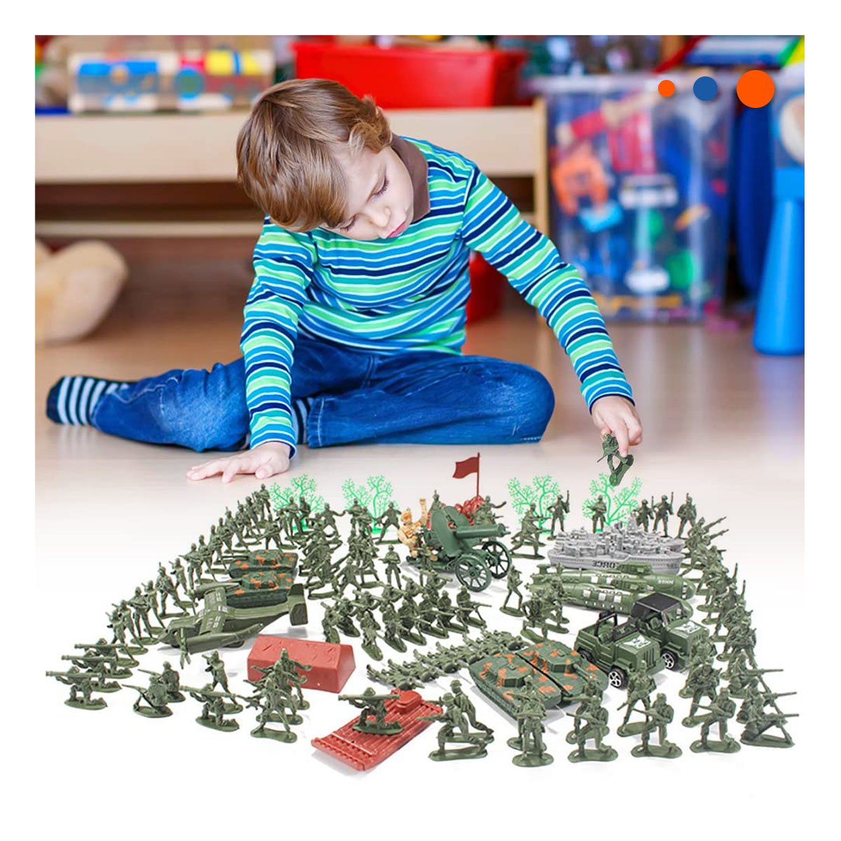PACK2 SOLDADITOS RECREATIVOS PORTATILES DE COLOR VERDE - 3