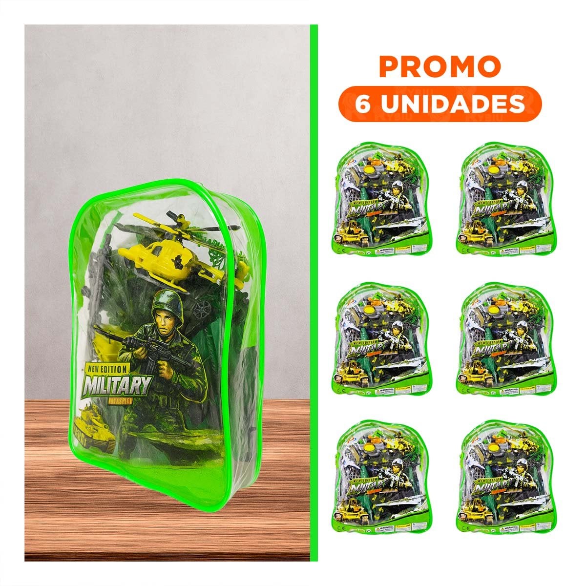 PACK6 COMBATIENTES CON ACCESORIOS EN MOCHILA PARA ACTIVIDADES RECREATIVAS - 1