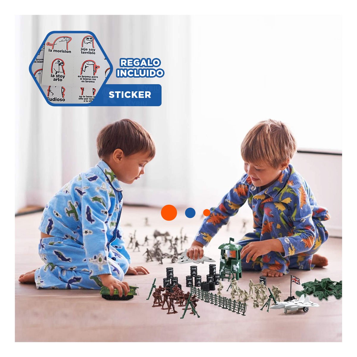 PACK6 JUGUETE SOLDADITOS PARA AVENTURAS Y+REGALO STICKERS - 5