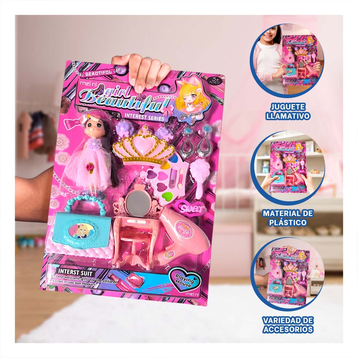 ACCESORIOS DE BELLEZA DE PLASTICO Y+LIGAS DE REGALO - 2