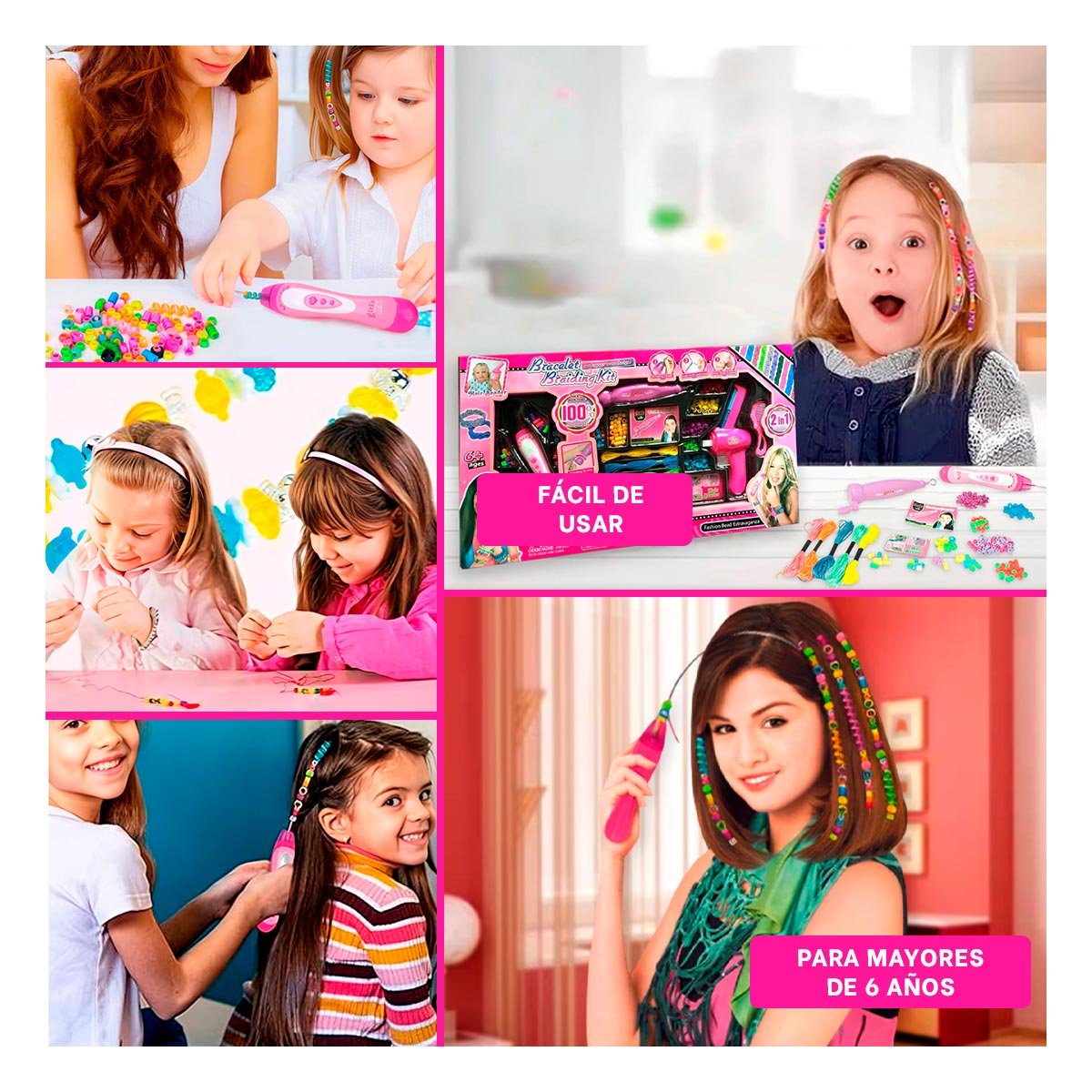 SET CREADOR DE PEINADOS CON CUENTAS Y+PAPEL DE REGALO - 2