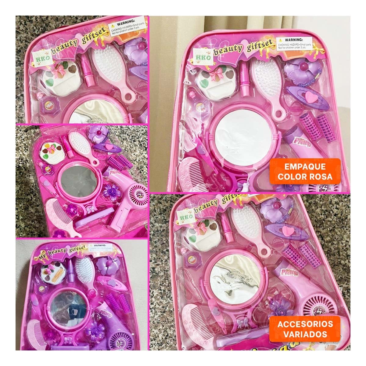 KIT PEINADO Y MAUILLAJE CON ESPEJO Y+LIGAS DE REGALO - 3