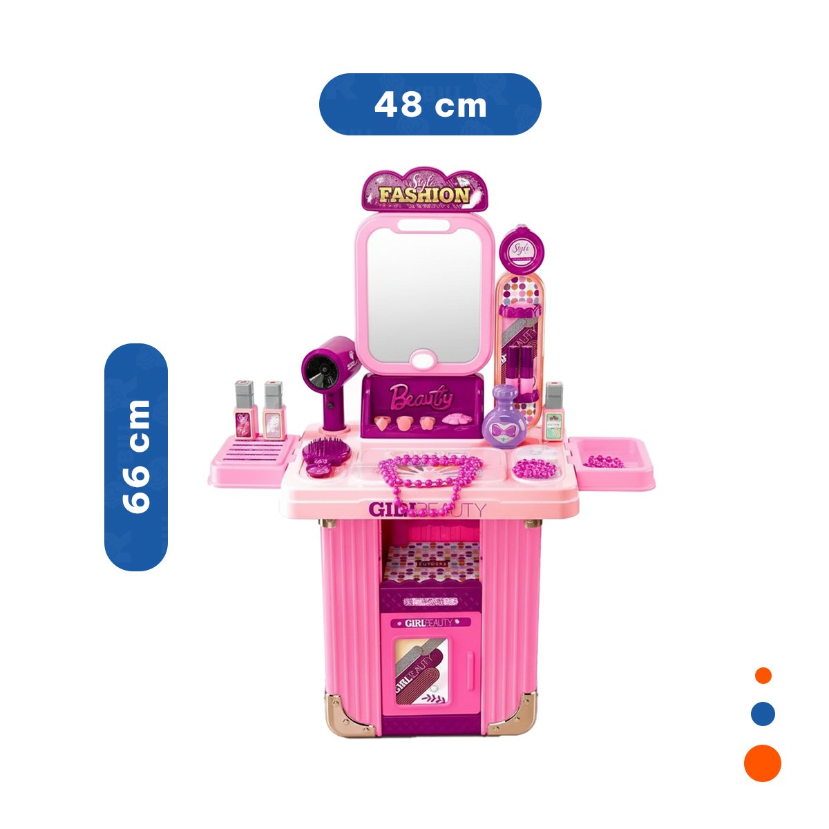 PACK2 JUGUETE PORTATIL DE SALON DE BELLEZA EN ROSADO - 4