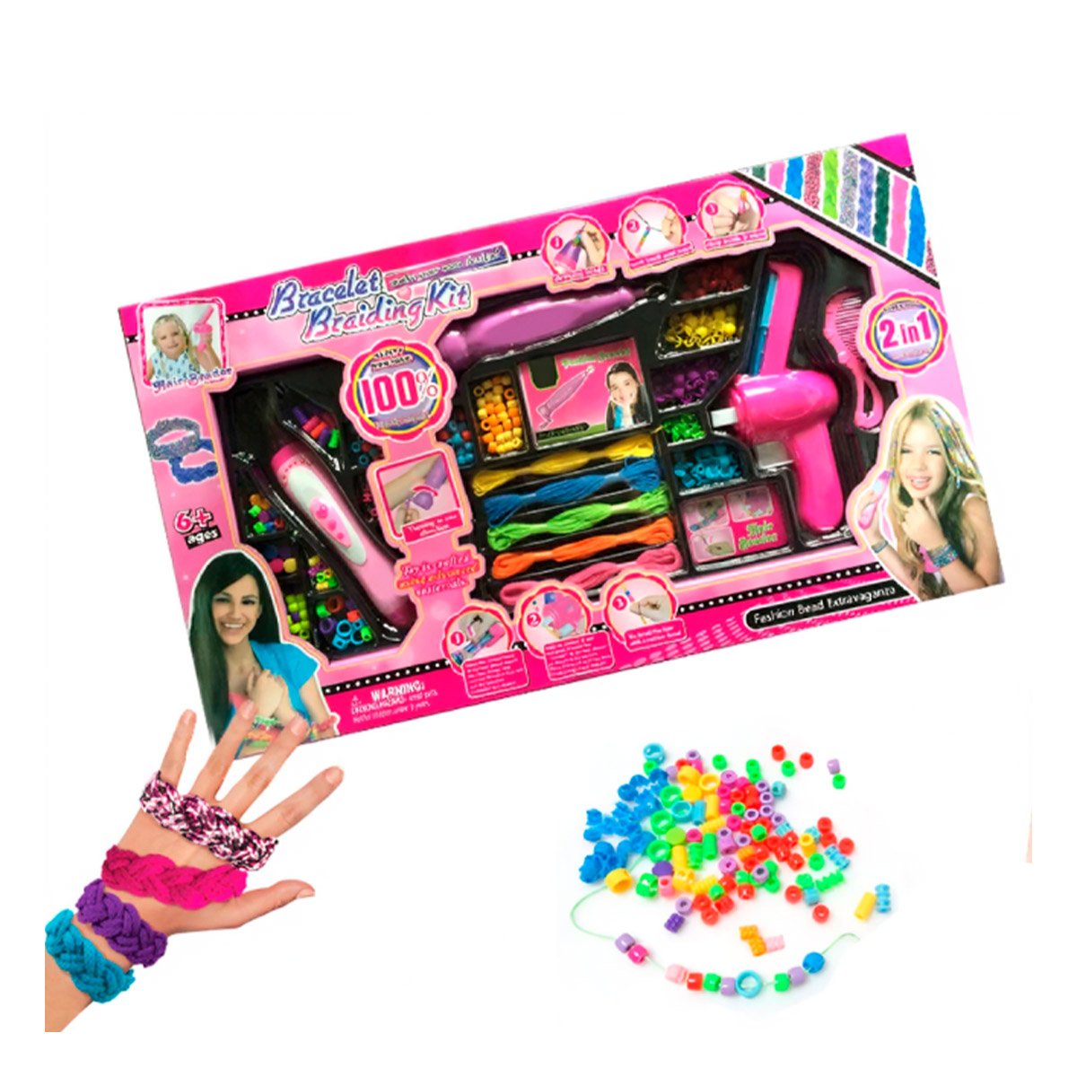 PACK4 KIT DE CUENTAS PARA DISENOS EN EL CABELLO MULTICOLOR - 5