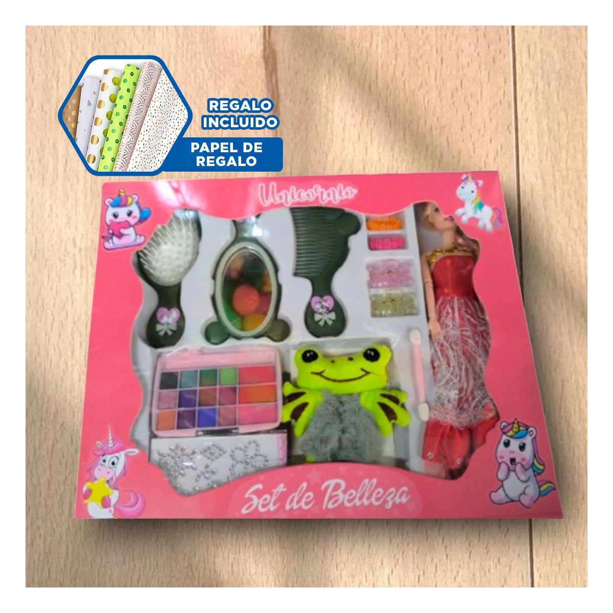 JUGUETE ESTUCHE MAQUILLAJE DE FANTASIA Y+PAPEL DE REGALO - 1